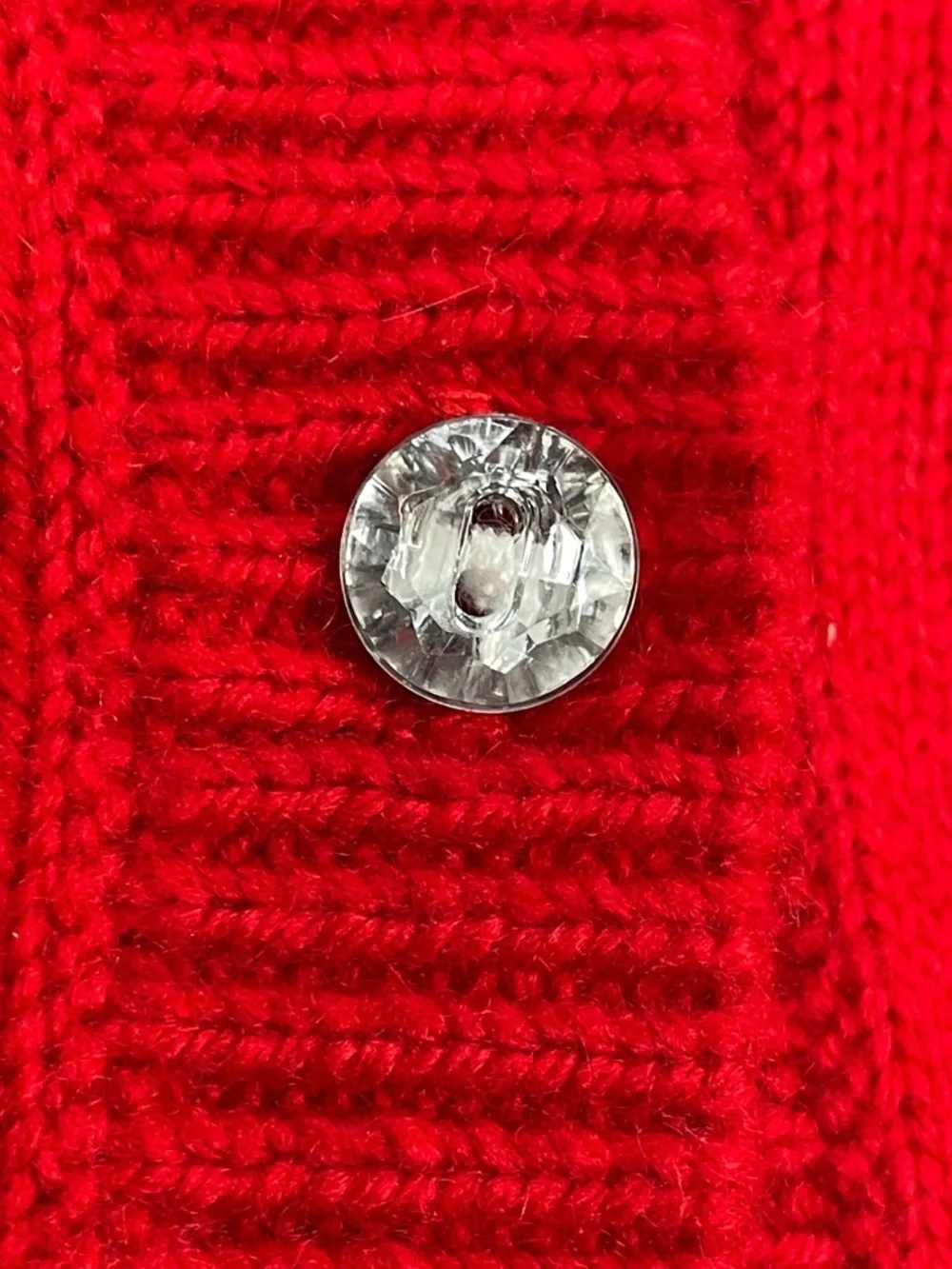 NWT Monnalisa Angora Wool Blend Red Cardigan Sweater Crystal Button Sz 12 Y